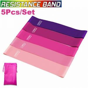 bashastore אביזרי ספורט וכושר 5Pcs Resistance Band Loop PullUp Yoga Exercise Fitness Workout Strength Training